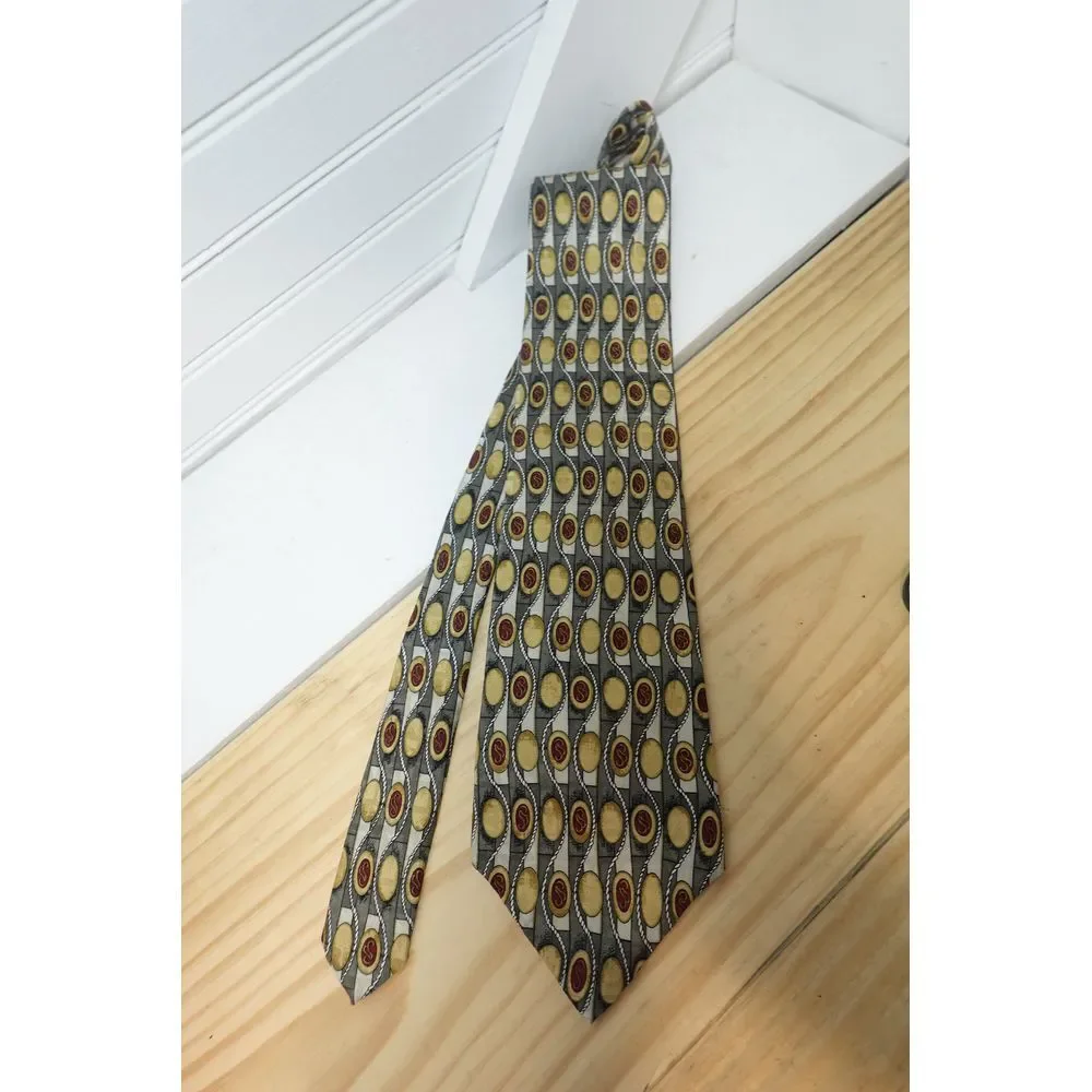 Vintage Shore &‎ Singer Neck tie 100% silk Retro Made In USA Geometric